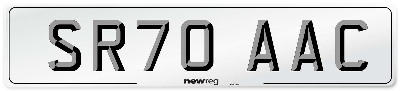 SR70 AAC Number Plate from New Reg